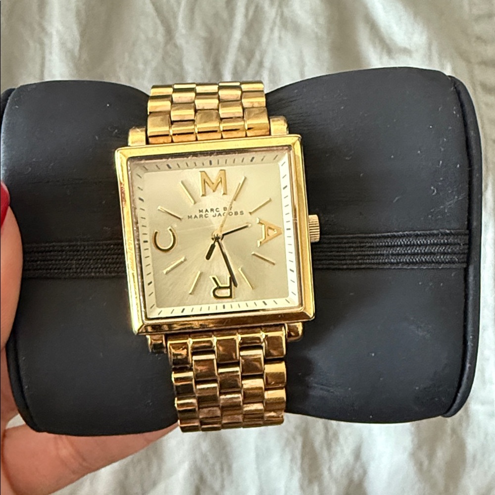Marc Jacobs Gold-Tone Square Watch